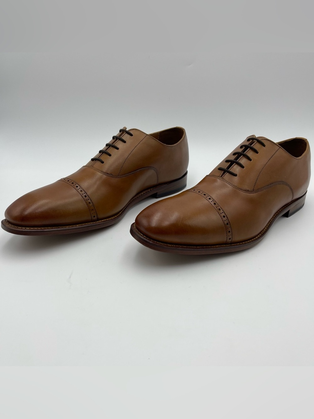 ALLEN EDMONDS SZ 14D Brady Walnut Leather Cap Toe Oxfords Shoes MSRP $450